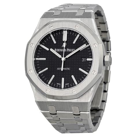 audemars piguet royal oak stainless steel black|audemars piguet royal oak openworked.